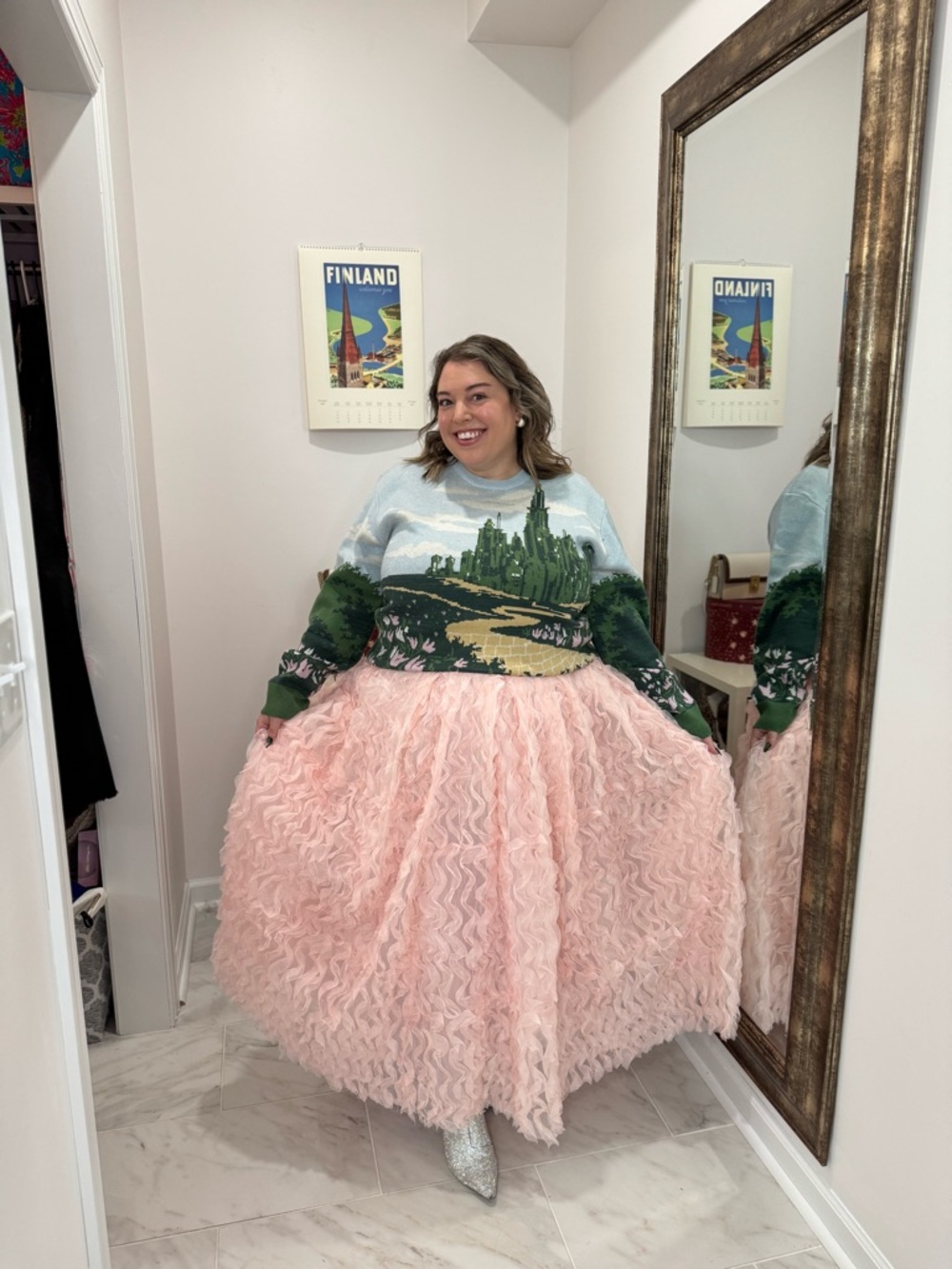 Eloquii Pink Ruffle Tulle Skirt - Picture 2 of 4